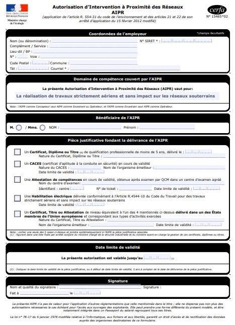 Formation AIPR Autorisation d’Intervention à Proximité des Réseaux
